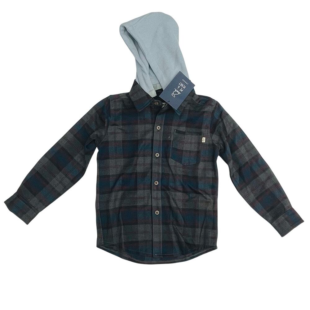 NWT Me & Henry London 9/10Y Blue/Gray Plaid Hoodie